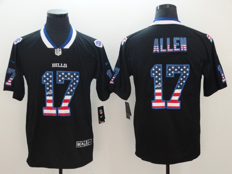 Men's Buffalo Bills Josh Allen #17 Black Jersey